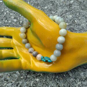 Turtle Gemstone Elastic Bracelet - Amazonite